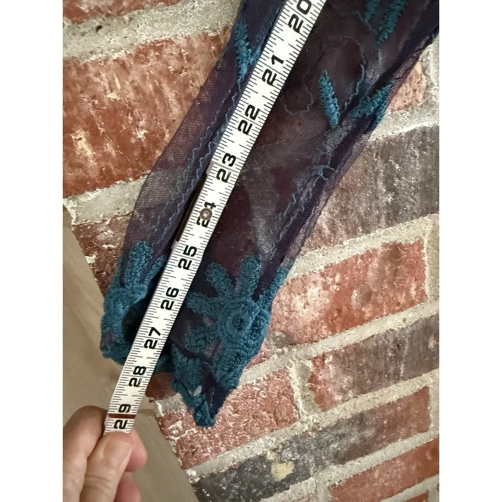 Sundance Midi Dress Small Rhapsody Embroidered Lace Overlay Teal Blue No Liner‎